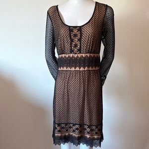 Studio M Black and Tan Lace Dress